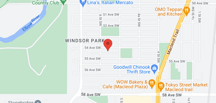 map of 625 54 Avenue SW